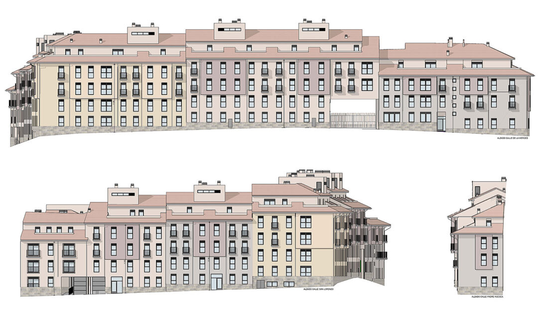 Proyecto de edificio de 88 viviendas Passivhaus en Huesca. En construcción